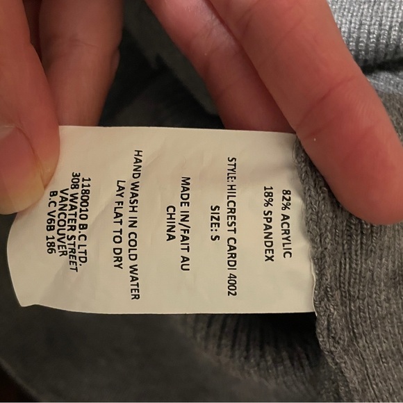 Little Mountain Vancouver Grey Cardigan (Size S) - Picture 4 of 4